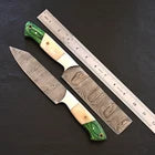 Custom Hand Made Damascus Steel CHEF Set Kitchen Bread Knife & Chef Knife 1495