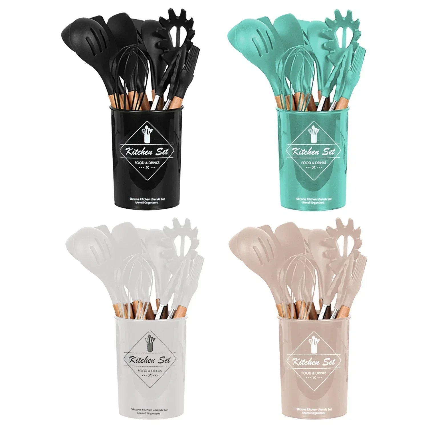 4 Colors Options -- Set Of 35Pcs Kitchen Cooking Utensils Set Spatula Set Baking